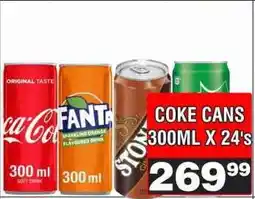 Advance Cash n Carry Coke Cans 300ml x 24's offer