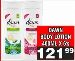 Advance Cash n Carry DAWN BODY LOTION 400ML X 6's offer