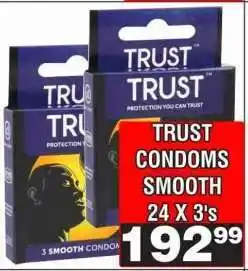 Advance Cash n Carry TRUST CONDOMS SMOOTH 24 X 3's offer