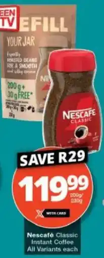 Checkers Nescafé Classic Instant Coffee All Variants offer