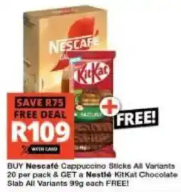 Checkers Nescafé Cappuccino Sticks All Variants offer