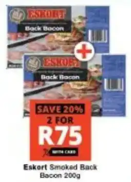 Checkers Eskort Smoked Back Bacon offer