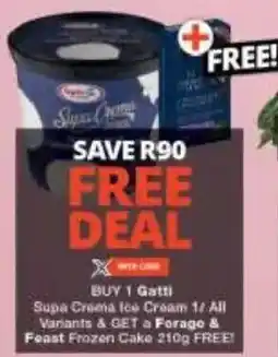 Checkers Gatti Supa Crema Ice Cream All Vanants offer