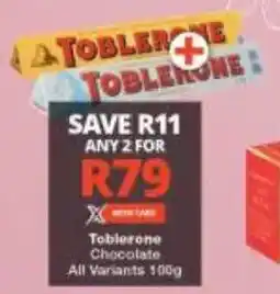 Checkers Toblerone Chocolate All Variants offer