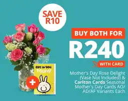 Checkers Mother's Day Rose Delight & Carlton Cards Seasonal Mother's Day Cards AO/ AD/AF Variants offer