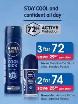 Clicks Nivea Men Roll-On offer