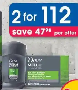Clicks Dove Men+Care Anti-Perspirant Sticks offer