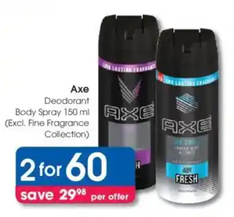 Clicks Axe Deodorant Body Spray offer
