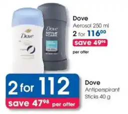 Clicks Dove Antiperspirant Sticks offer
