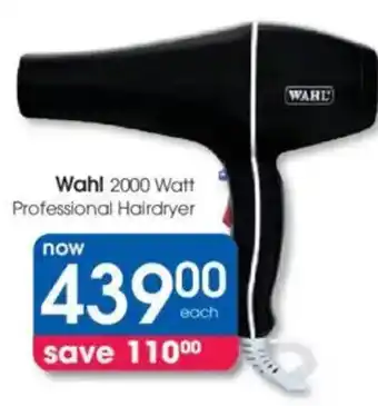 Clicks Wahl 2000 Watt Professional Hairdryer offer