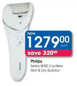 Clicks Philips Series 8000 Cordless Wet & Dry Epilator offer