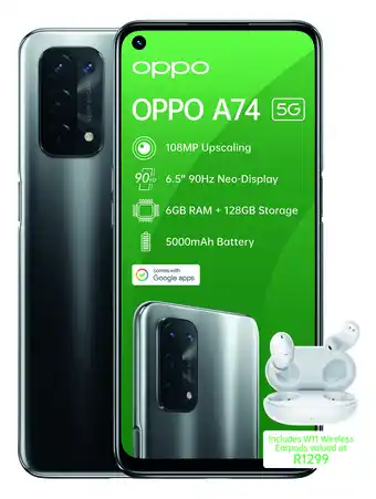 Incredible Connection OPPO A74 5G Black Incl W11 Earpods offer