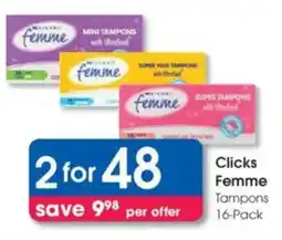Clicks Clicks Femme Tampons offer