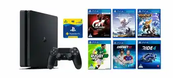 Incredible Connection Ps4 500Gb+R&C+HZD+GTS+Rugby 20+Cricket 22+Ride 4 offer