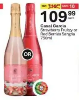 Liquor City Casal Garcia Strawberry Fruitzy or Red Berries Sangria offer