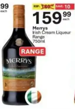 Liquor City Merrys Irish Cream Liqueur Range offer