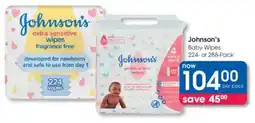 Clicks Johnson's Baby Wipes offer