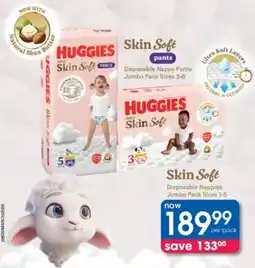 Clicks Huggies Skin Soft Disposable Nappies Jumbo Pack offer