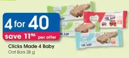 Clicks Clicks Made 4 Baby Oat Bars offer