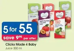 Clicks Clicks Made 4 Baby Juice offer