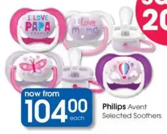 Clicks Philips Avent Selected Soothers offer