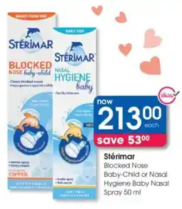 Clicks Stérimar Blocked Nose Baby-Child or Nasal Hygiene Baby Nasal Spray offer