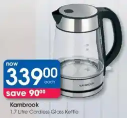 Clicks Kambrook Cordless Glass Kettle offer