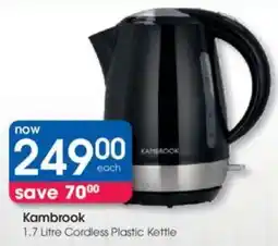 Clicks Kambrook Cordless Plastic Kettle offer