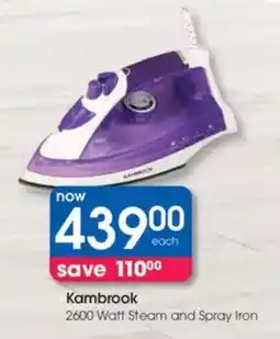 Clicks Kambrook 2600 Watt Steam and Spray Iron offer