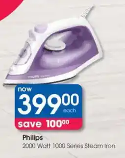 Clicks Philips 2000 Watt 1000 Series Steam Iron offer