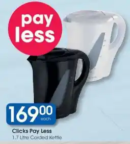 Clicks Clicks Pay Less Corded Kettle offer