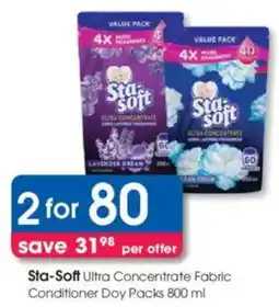 Clicks Sta-Soft Ultra Concentrate Fabric Conditioner Doy Packs offer