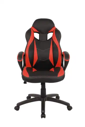Incredible Connection Bundy Gaming Chair, Black (with Red Trim) offer