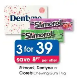Clicks Stimorol, Dentyne or Clorets Chewing Gum offer