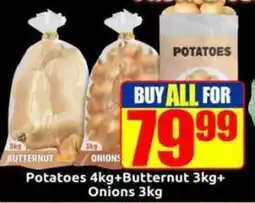 Three Star Cash and Carry Potatoes, Butternut and Onions offer
