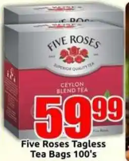 Three Star Cash and Carry Five Roses Tagless Tea Bags offer