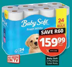 Checkers Baby Soft 2-Ply White Toilet Rolls offer