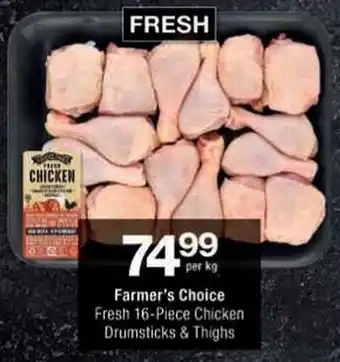 Checkers Farmer's Choice Fresh Chicken Drumsticks & Thighs offer