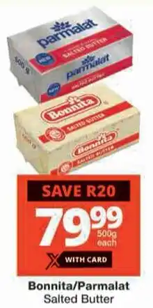 Checkers Bonnita/ Parmalat Salted Butter offer