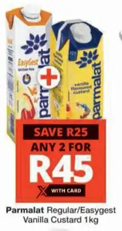 Checkers Parmalat Regular/ Easygest Vanilla Custard offer