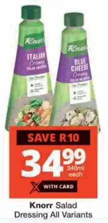 Checkers Knorr Salad Dressing All Variants offer