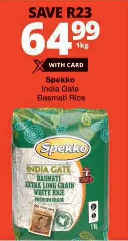 Checkers Spekko India Gate Basmati Rice offer