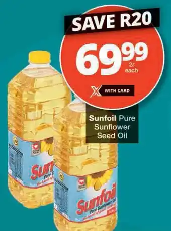 Checkers Sunfoil Pure Sunflower Seed Oil offer