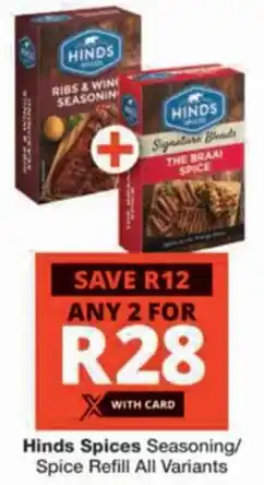Checkers Hinds Spices Seasoning/ Spice Refill All Variants offer