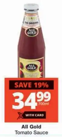 Checkers All Gold Tomato Sauce offer