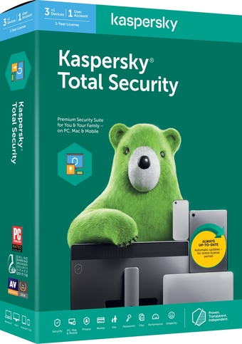 Incredible Connection Kaspersky Total Security 3 + 1 user 1 Year offer