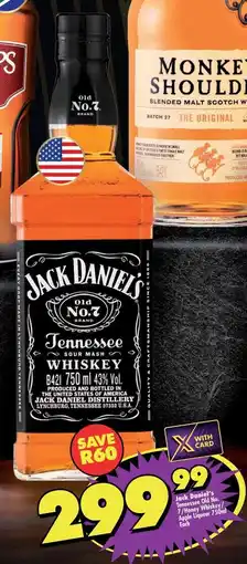 Shoprite Liquor Jack Daniel's Tennessee Old No. 7/ Apple Liqueur offer