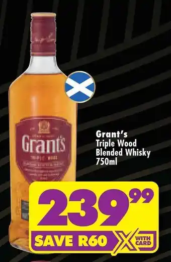 Shoprite Liquor Grant's Triple Wood Blended Whisky offer