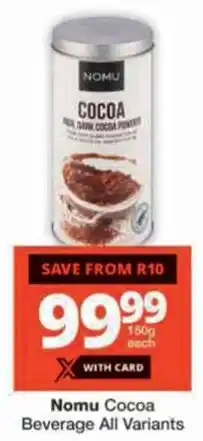 Checkers Nomu Cocoa Beverage All Variants offer