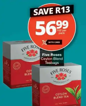 Checkers Five Roses Ceylon Blend Teabags offer